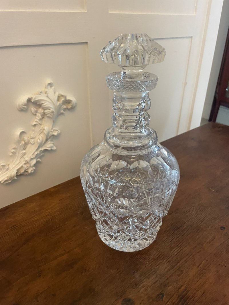 Outstanding Quality Antique Victorian Cut Glass Decanter - Image 3